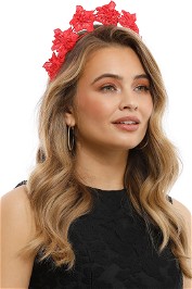 Olga Berg - Clare Floral Headband - Red - Product