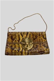 Mimco Patent Snake Skin Clutch