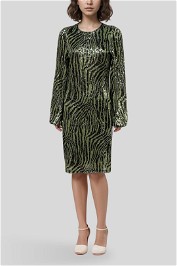 Y.A.S Patterned Sequin LS Dress