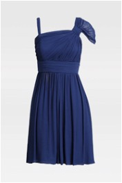 Grecian Ruched Dress in Blue