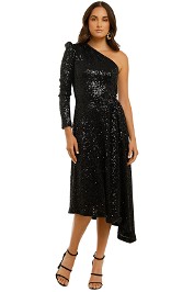 Rebecca-Vallance-Mona-1-Sleeve-Midi-Dress-Black-Front