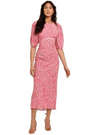 Rixo London Delilah Puff Sleeve Midi Dress