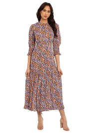 Rixo London Petal Tiered Midi Dress Full Skirt 