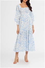 Rixo London Yas Shirred Midaxi Dress