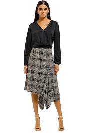 Scanlan-Theodore-Plaid-Draped-Hem-Skirt-Print-Front