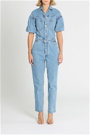 Scotch & Soda Ams Blauw Washed Denim Jumpsuit