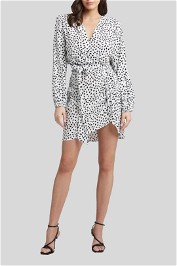 Sheike Monochrome Wrap Dress in Black and White