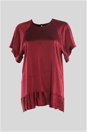 Lee Mathews Silk Slip Top in Burgundy