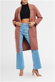 Staple The Label Aria Coatigan Nutmeg blush