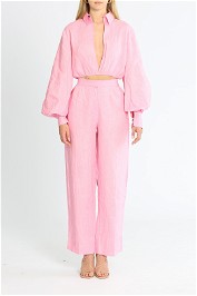 SWF Puff Sleeve Cropped Shirt and Pant Set