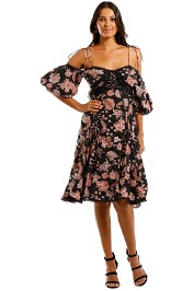 Thurley Pineapple Chintz Lace Up Midi Dress