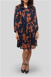 Indigo Orchid Mini Dress Front