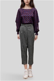 Veronika Maine Long Sleeve Geometric Print Top