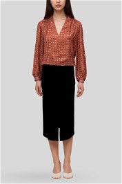 Veronika Maine Long Sleeve Prismatic Print Top