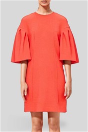 Veronika Maine - Stretch Cloque Shift Dress in Orange