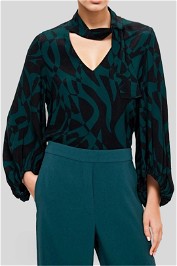 Veronika Maine	Verdant Geo Neck Tie Top in Green