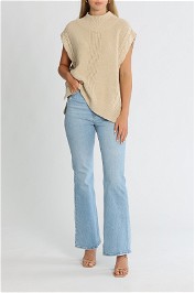 Whistles Sleeveless Cable Tank Oatmeal Beige