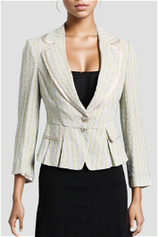 Anne Klein Work Jacket in Green and Beige