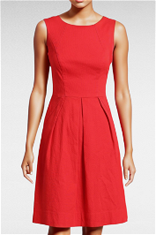 Cue Chic A-Line Dress in Red