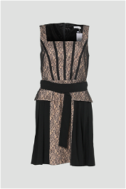 Cue in Black and Beige Lace Dress